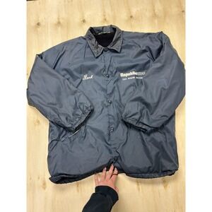 Vintage Republic Steel Turfer Jacket Mens Large Blue Insulated Lined Puffer